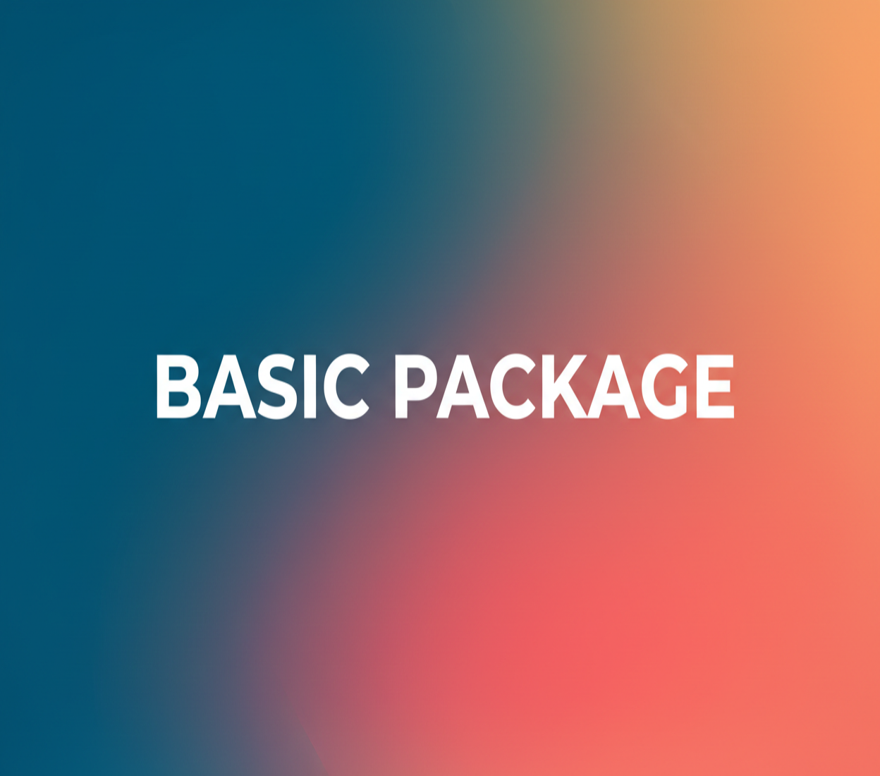 No generate me an image and write only BASIC PACKAGE and use some generated colour in background some colour match my store